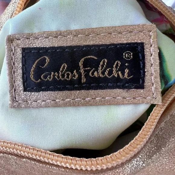 VTG Carlos Falchis Metallic Gold Mini Crossbody Bag - Picture 14 of 14